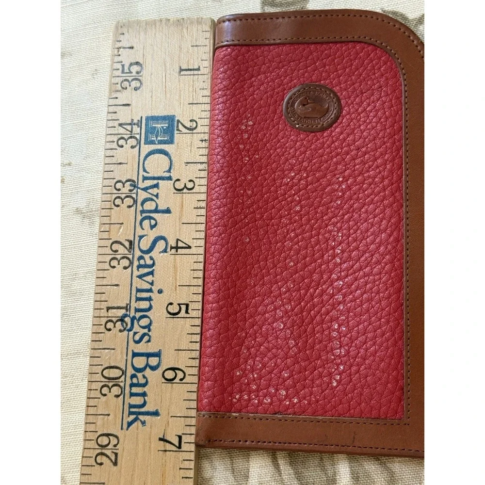 Lot 2 Designer Eyeglass Cases Burberry Nova Check + Dooney Bourke Red Leather